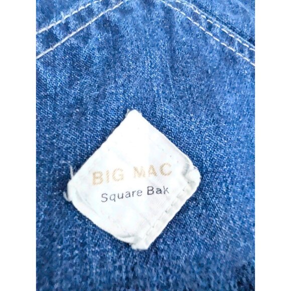 Big Mac Bib Overalls Denim Overalls square bak 44” X 27” no tag Union Made 60s? - Picture 6 of 16